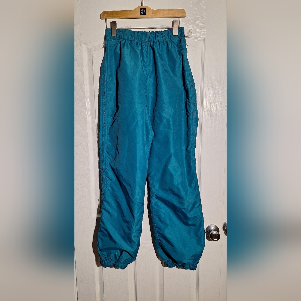 Vintage Columbia Sportswear Snow Pants Teal Aqua Blue Lined